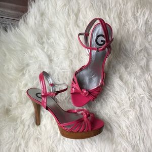 Bright Fuchsia Pink G by Guess Platform Sandals